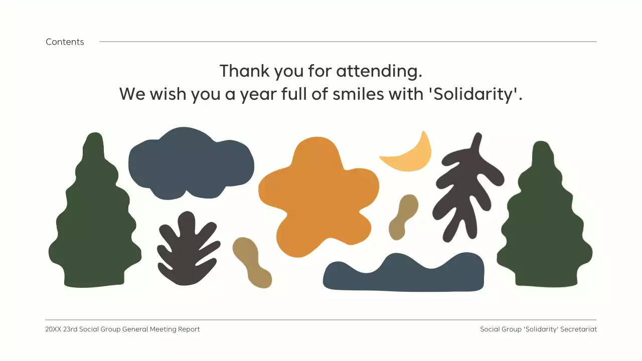 Clean AGM report with cute green illustrations