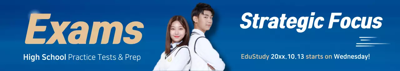 Banner de promoção de exames modernos azuis