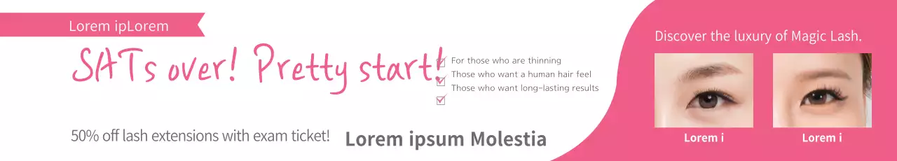 Banner de promoção de beleza da moda rosa