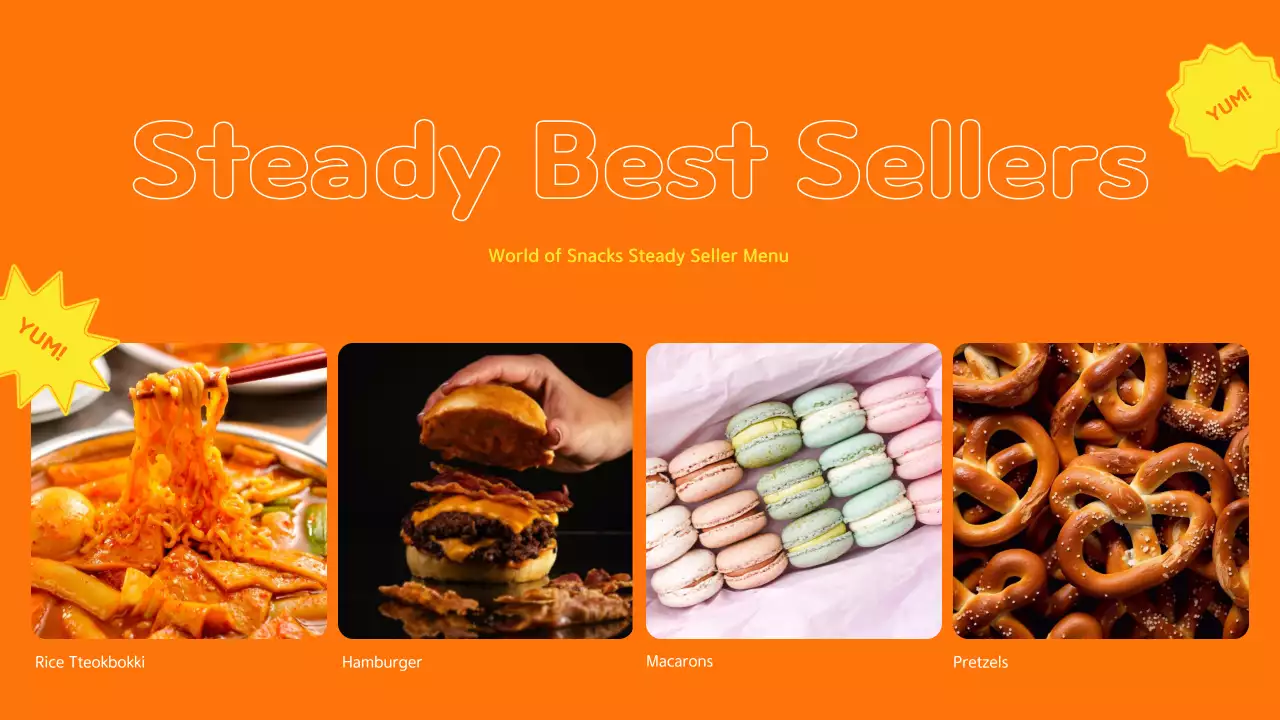 Orange Trendy Snack Promotion Presentation