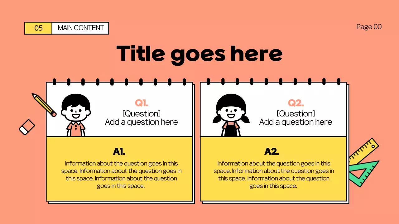 초록색과 노랑색의 학교 수업 테마