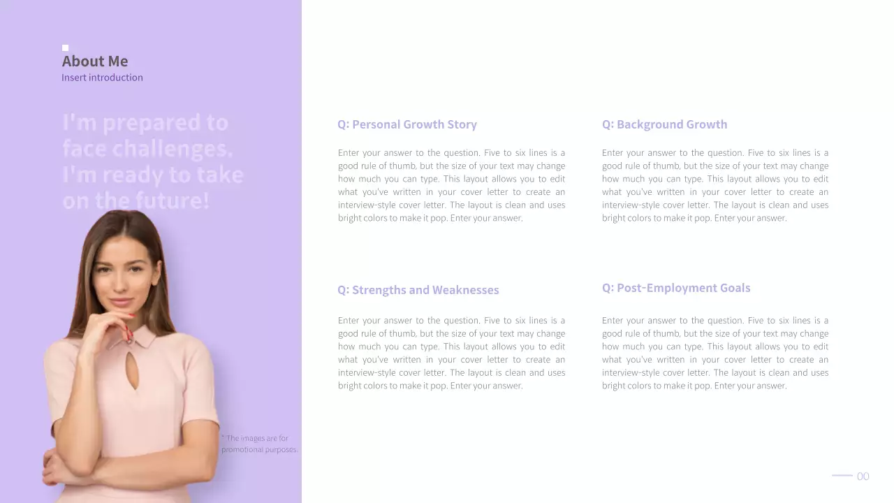 A simple portfolio with a mauve gradient