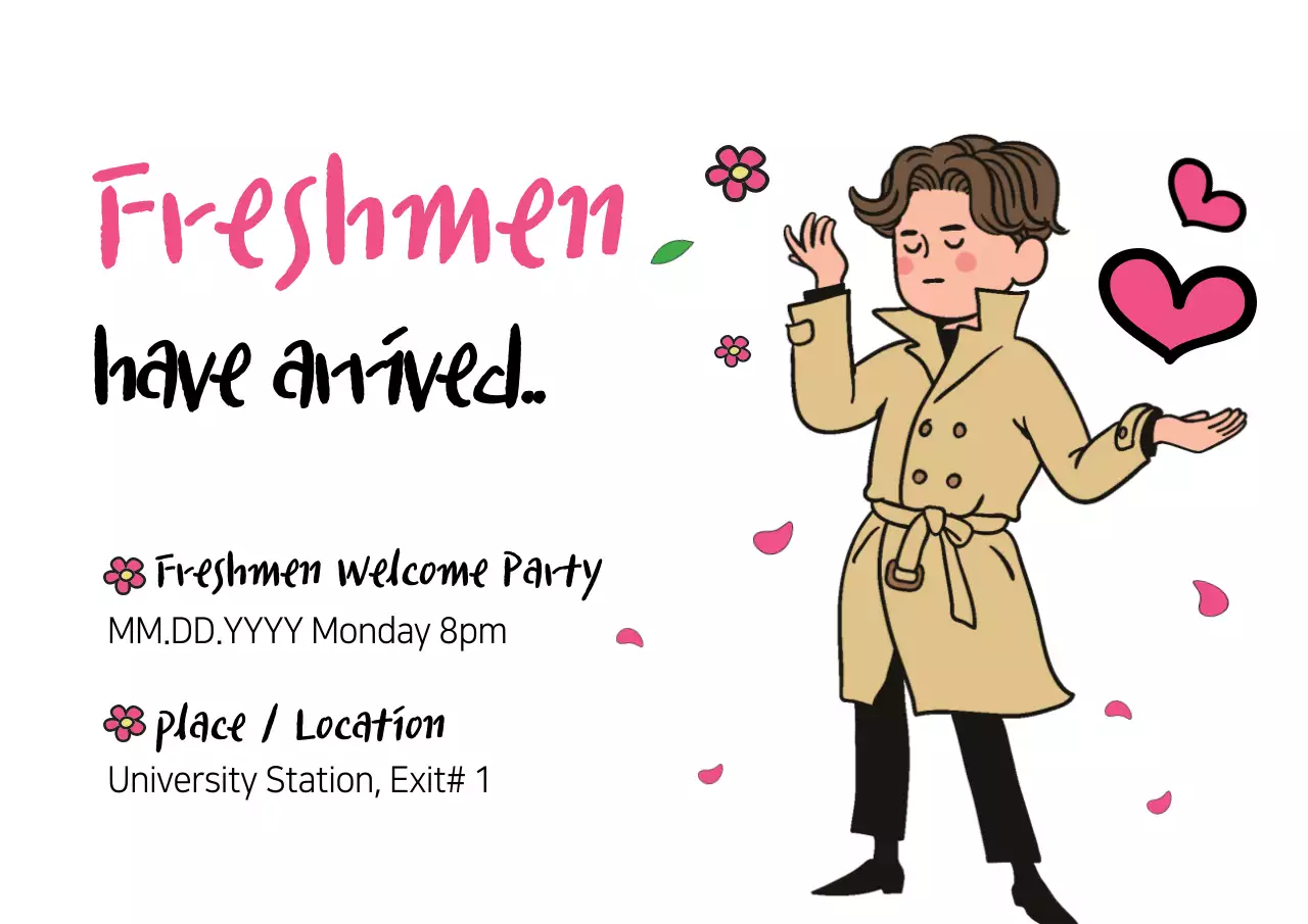 Pink Trendy Welcome Event Poster