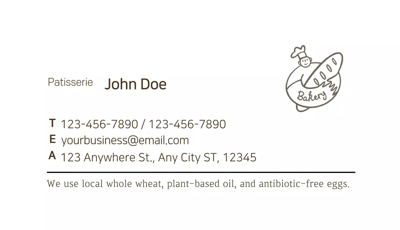 Brown Minimal Bakery Business Card