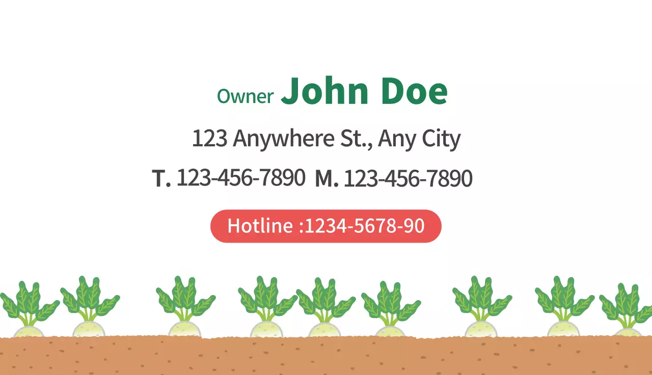 Green Simple Farm Advertisement Business Card