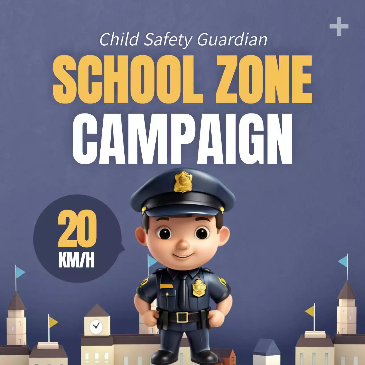 Purple Retro Safety Campaign Instagram Post