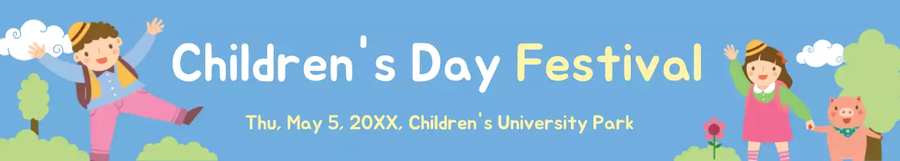 Banner de anúncio do festival Blue Playful