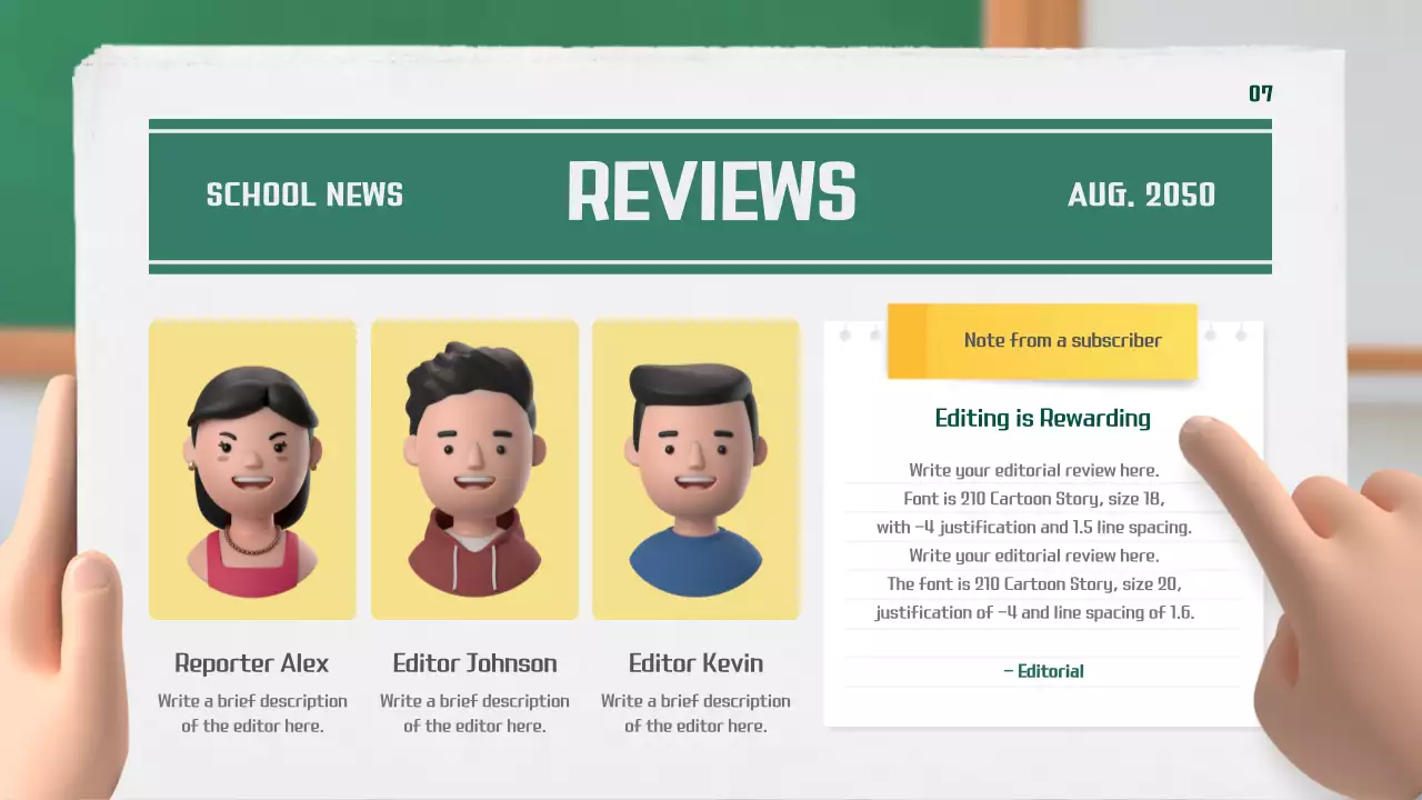 Green Minimal School Newsletter Announcement Presentation