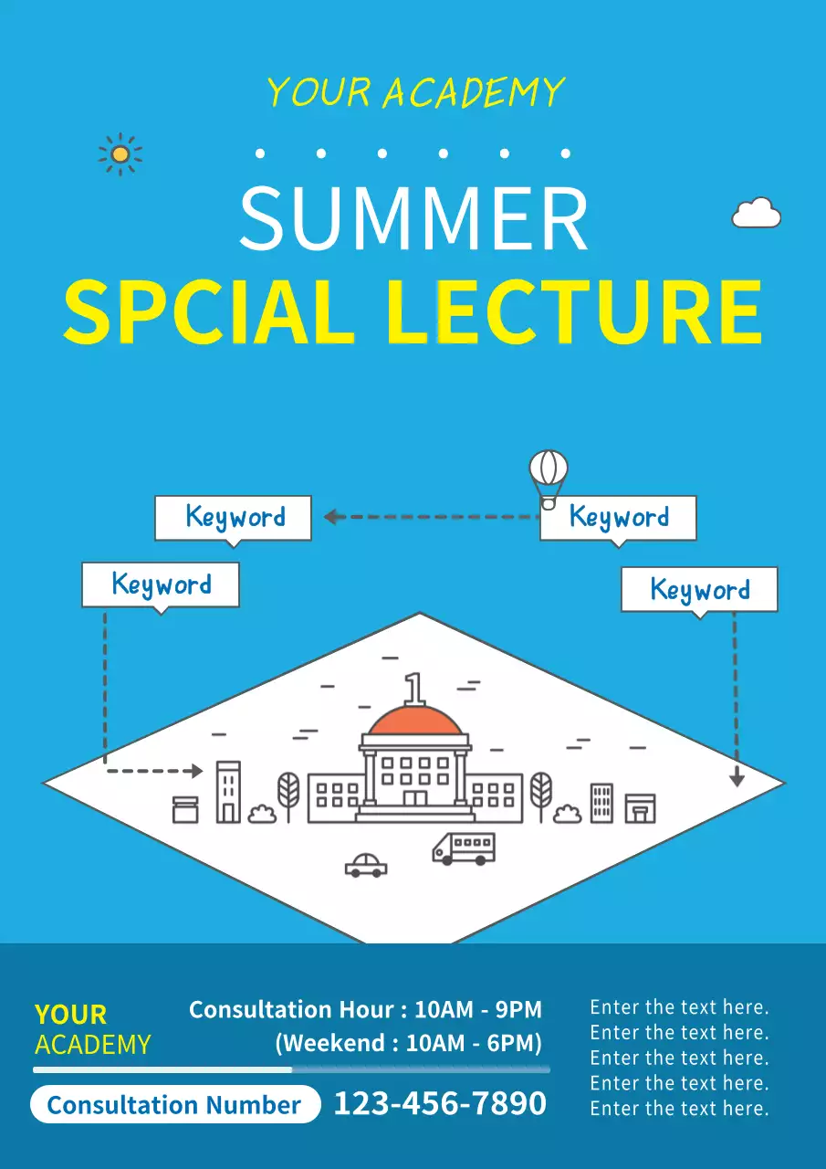 Blue Modern Lecture Advertisement Poster