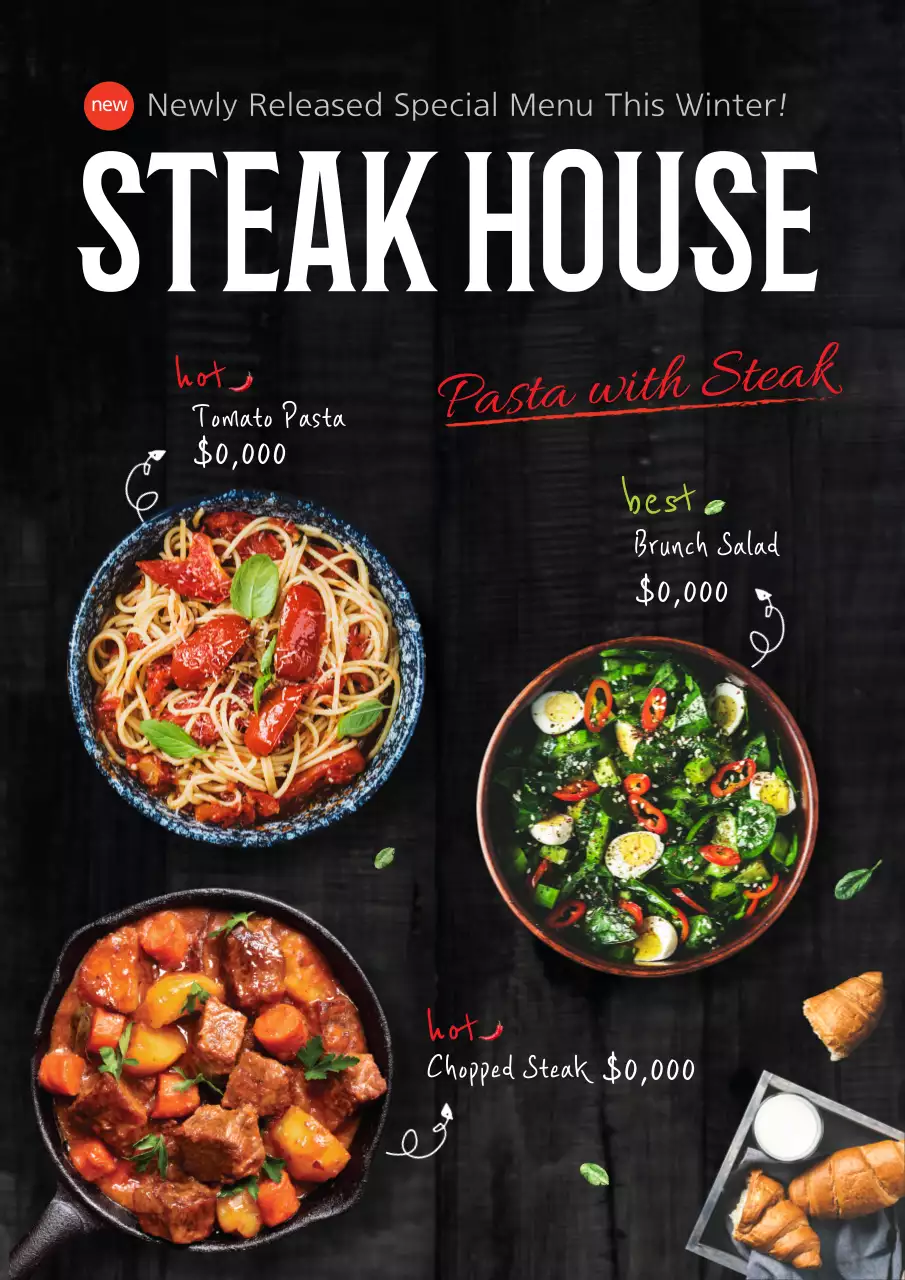 Black Rustic Menu Promotion Poster