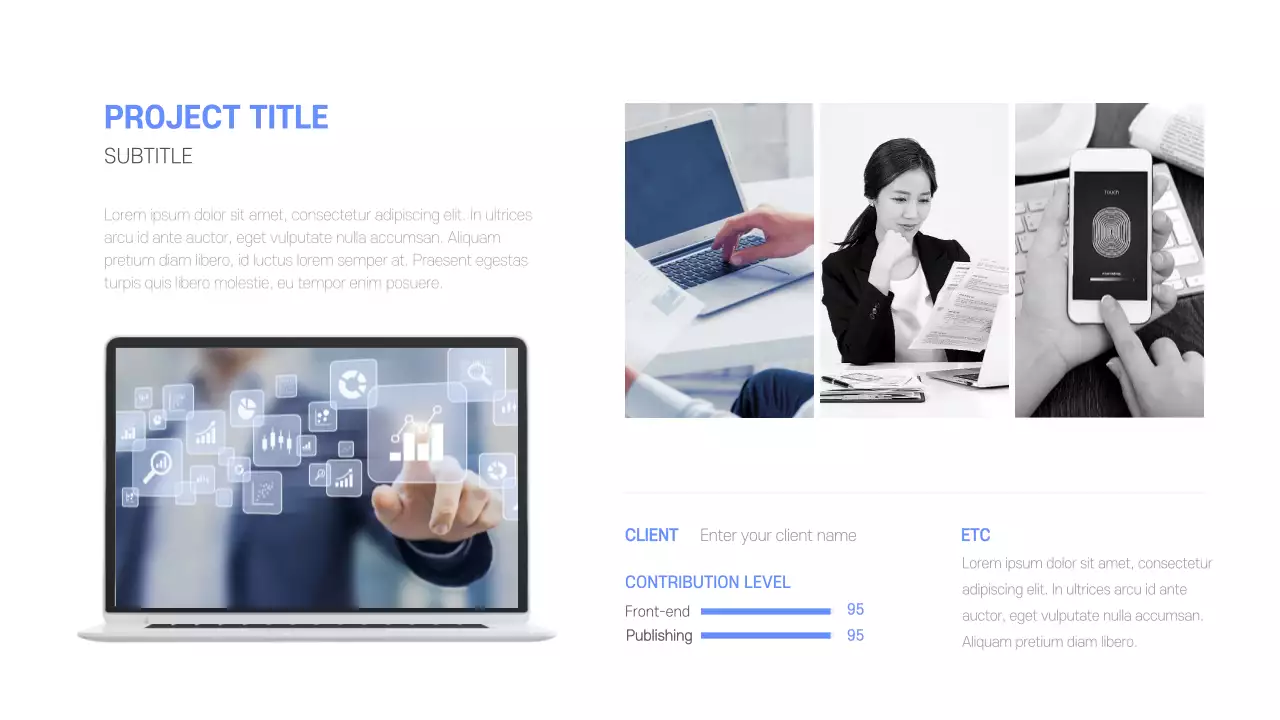 Developer portfolio in blue