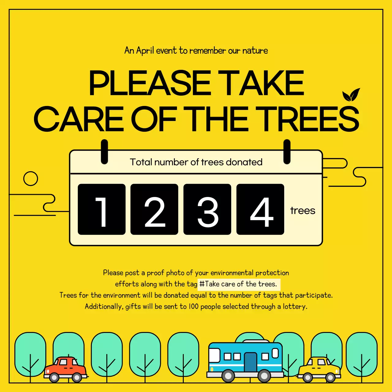 Yellow Minimal Nature Promotion Social Media Post