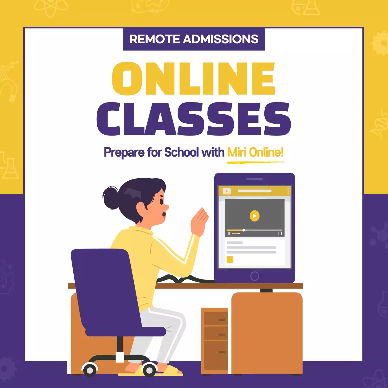 Yellow Modern Online Guide Social Media Post