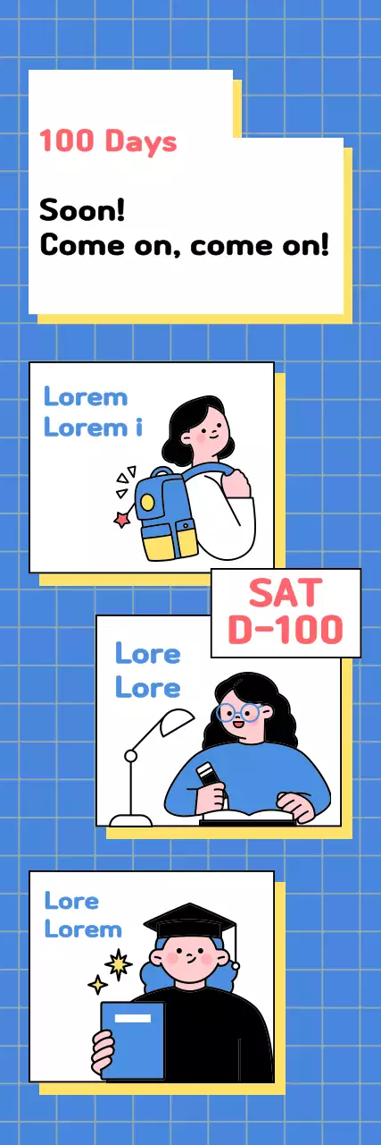 SAT back-to-school cheer banner with checkered background