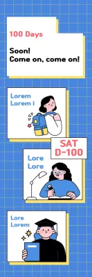 SAT back-to-school cheer banner with checkered background