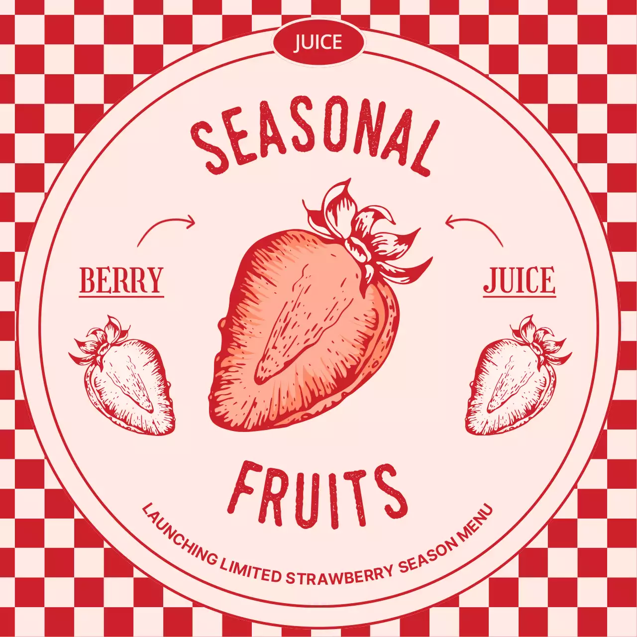 Postagem de promoção do Instagram da Red Vintage Fruit