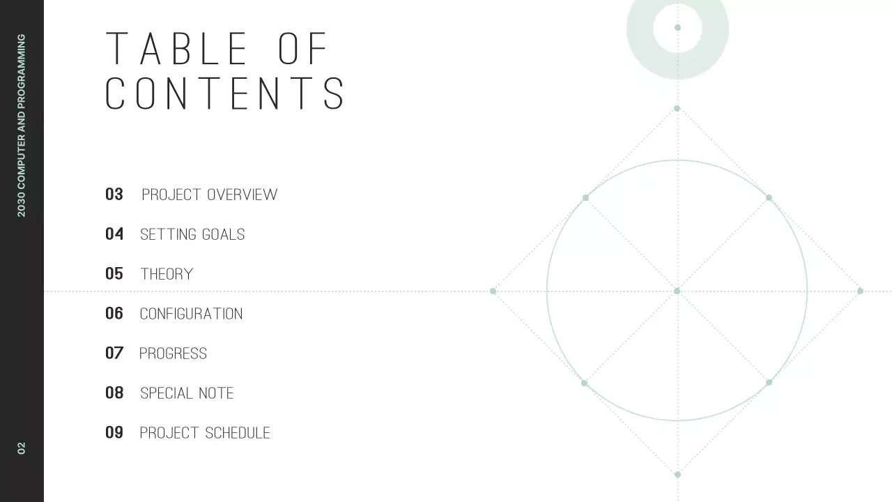 Trình bày phác thảo dự án gọn gàng bằng cách sử dụng đồ họa màu đen và bạc hà