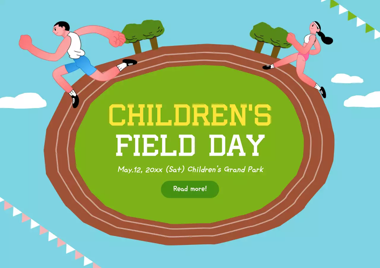 Poster Acara Olahraga Retro Biru