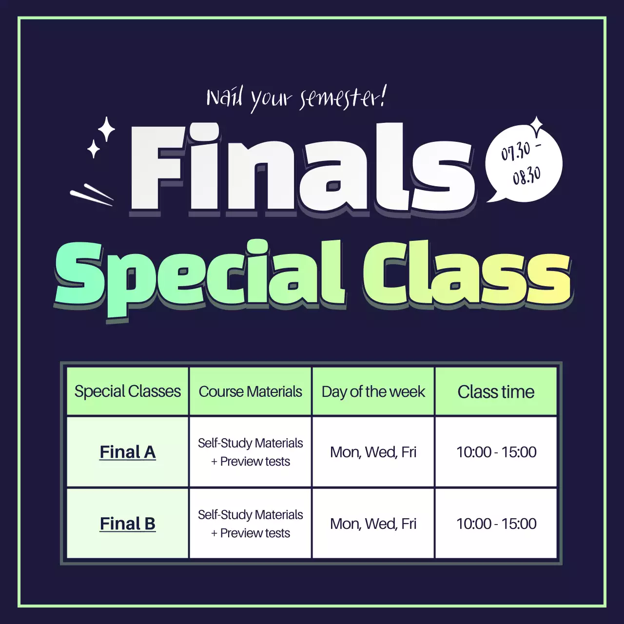 Blue Trendy Finals Announcement Instagram Post