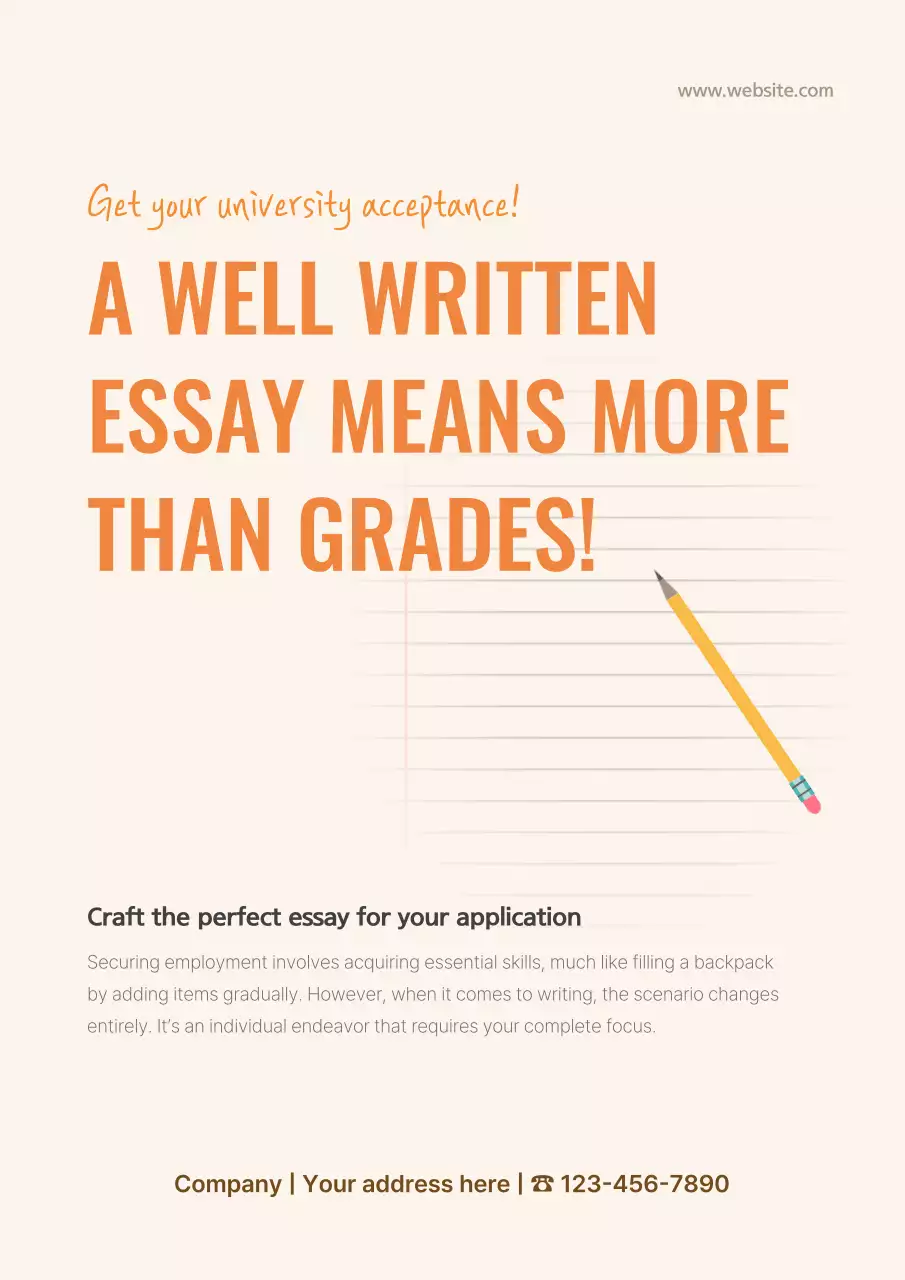 Beige Modern Essay Promotion Poster