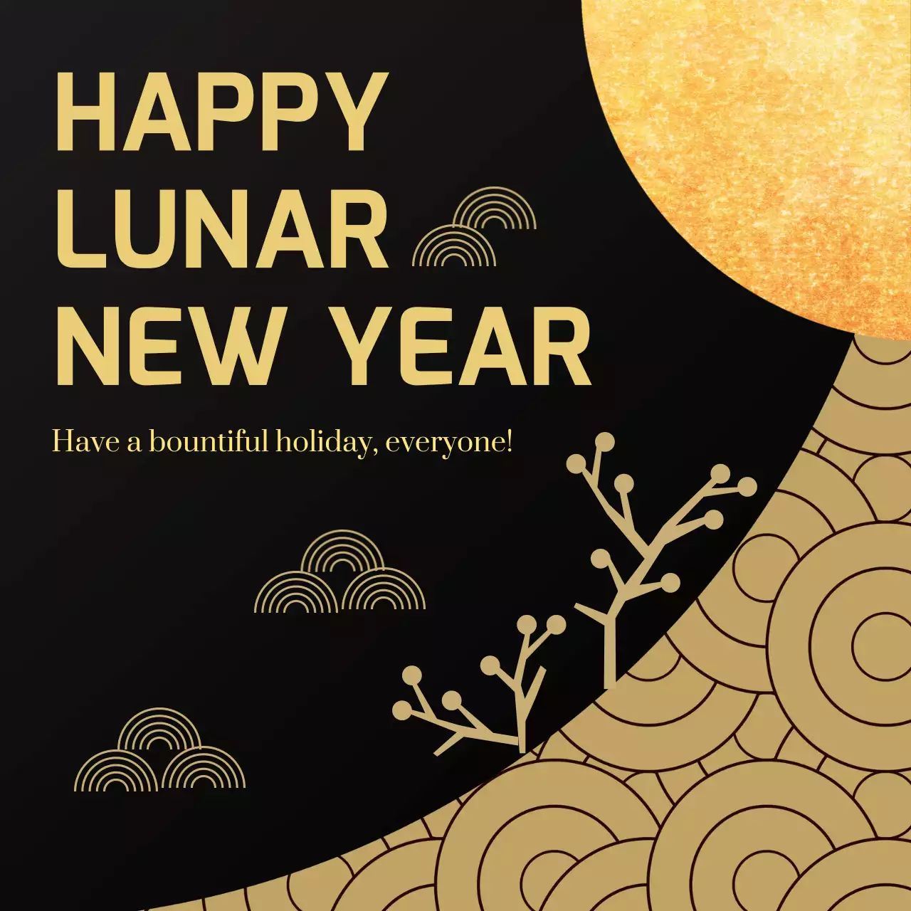 Black Traditional Holiday Greetings Card Social Media Post