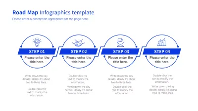 Blue roadmap stage 4 business infographic template