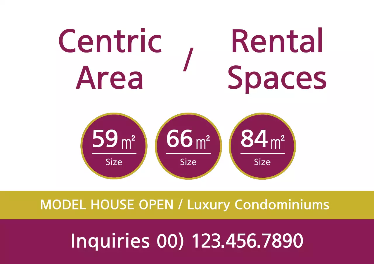 Maroon Modern Rental Promotion Poster