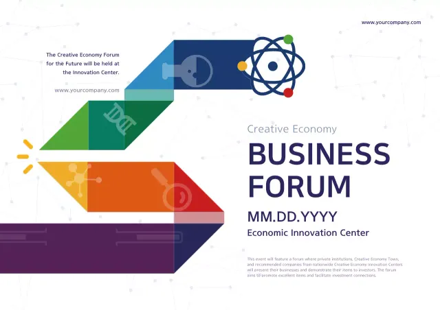 Colorful Geometric Business Forum Announcement Poster