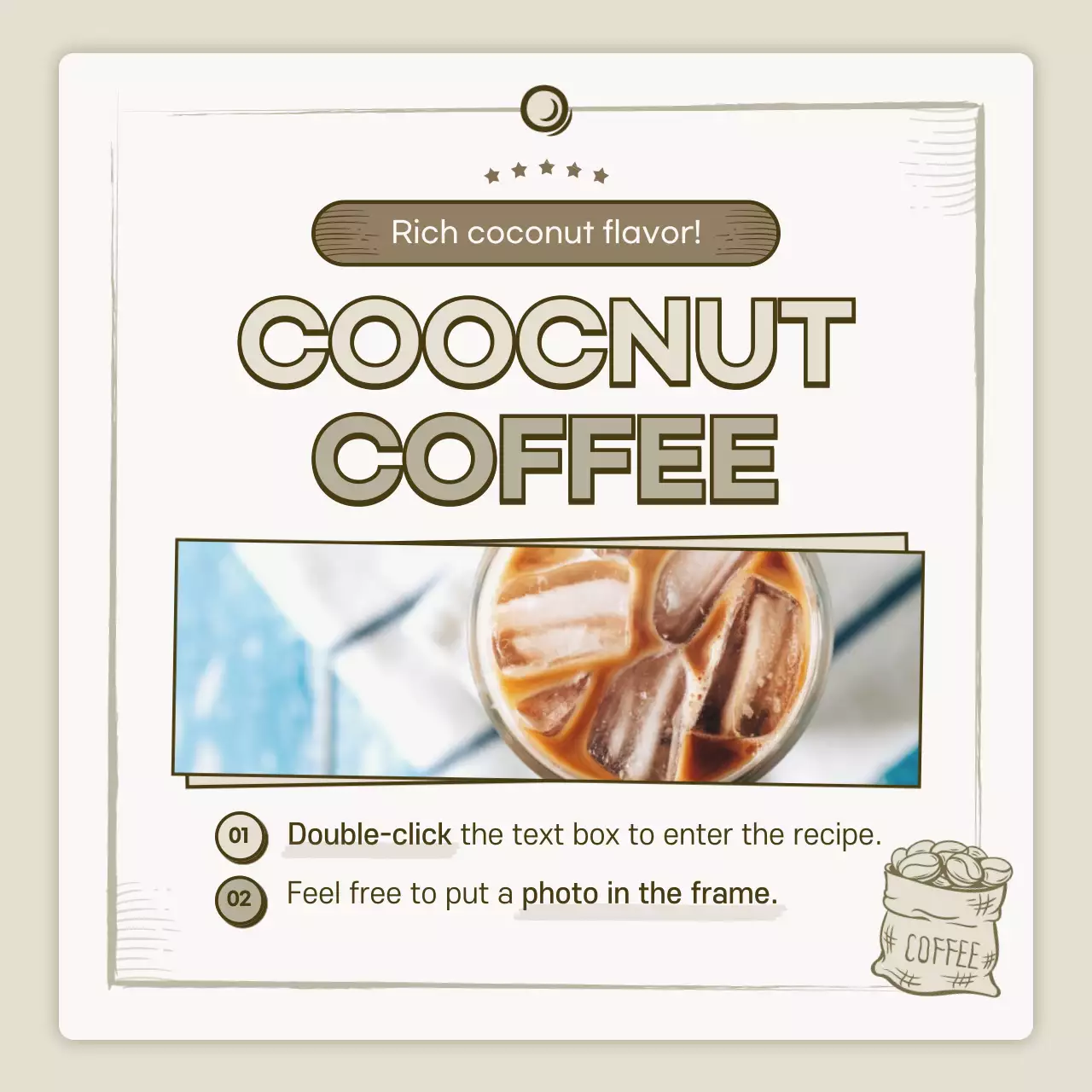 Beige Simple Cafe Recipe Instagram Carousel