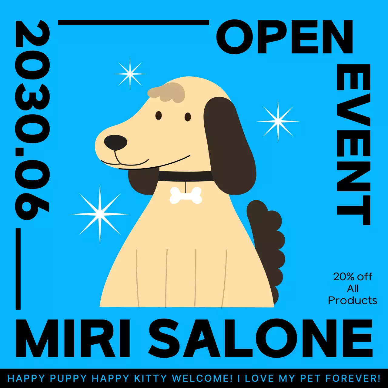 Blue Simple Pet Promotion Social Media Post