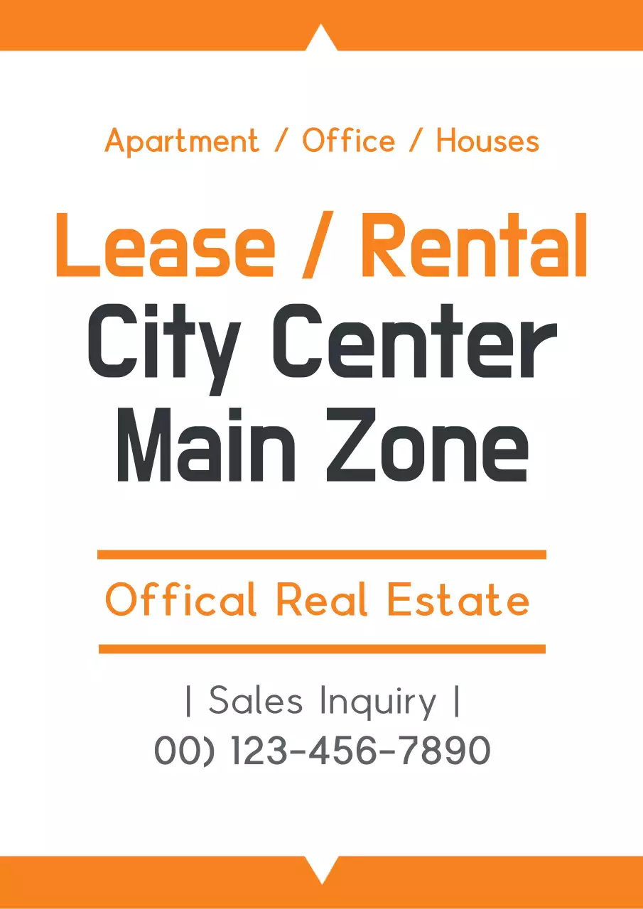 Orange Simple Real Estate Advertisement Poster