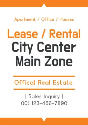 Orange Simple Real Estate Advertisement Poster