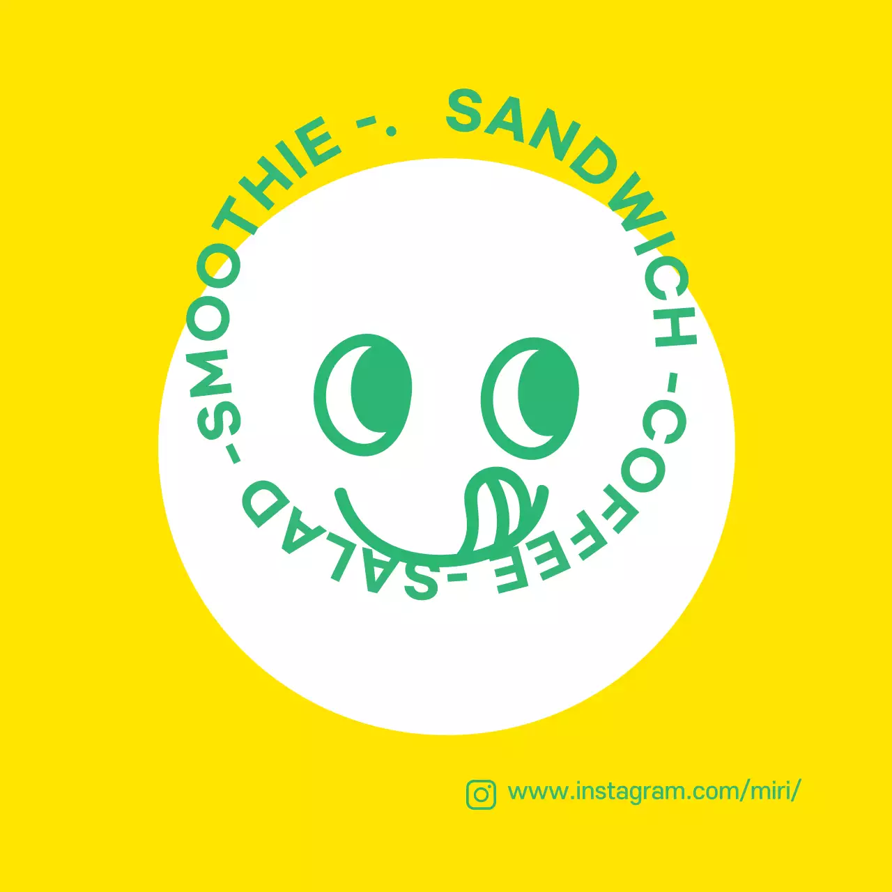 Ilustração verde amarela promoção de café giro