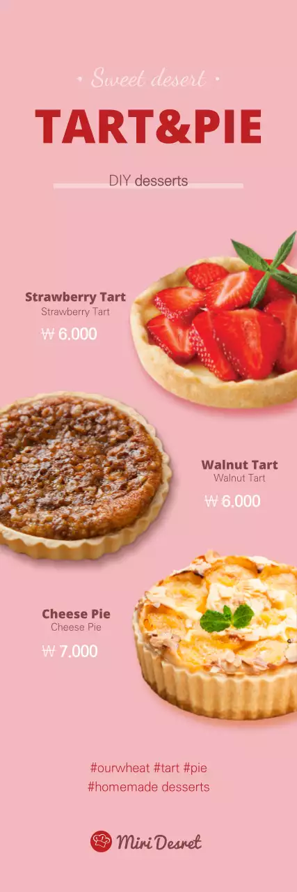 Pink dessert cafe banner