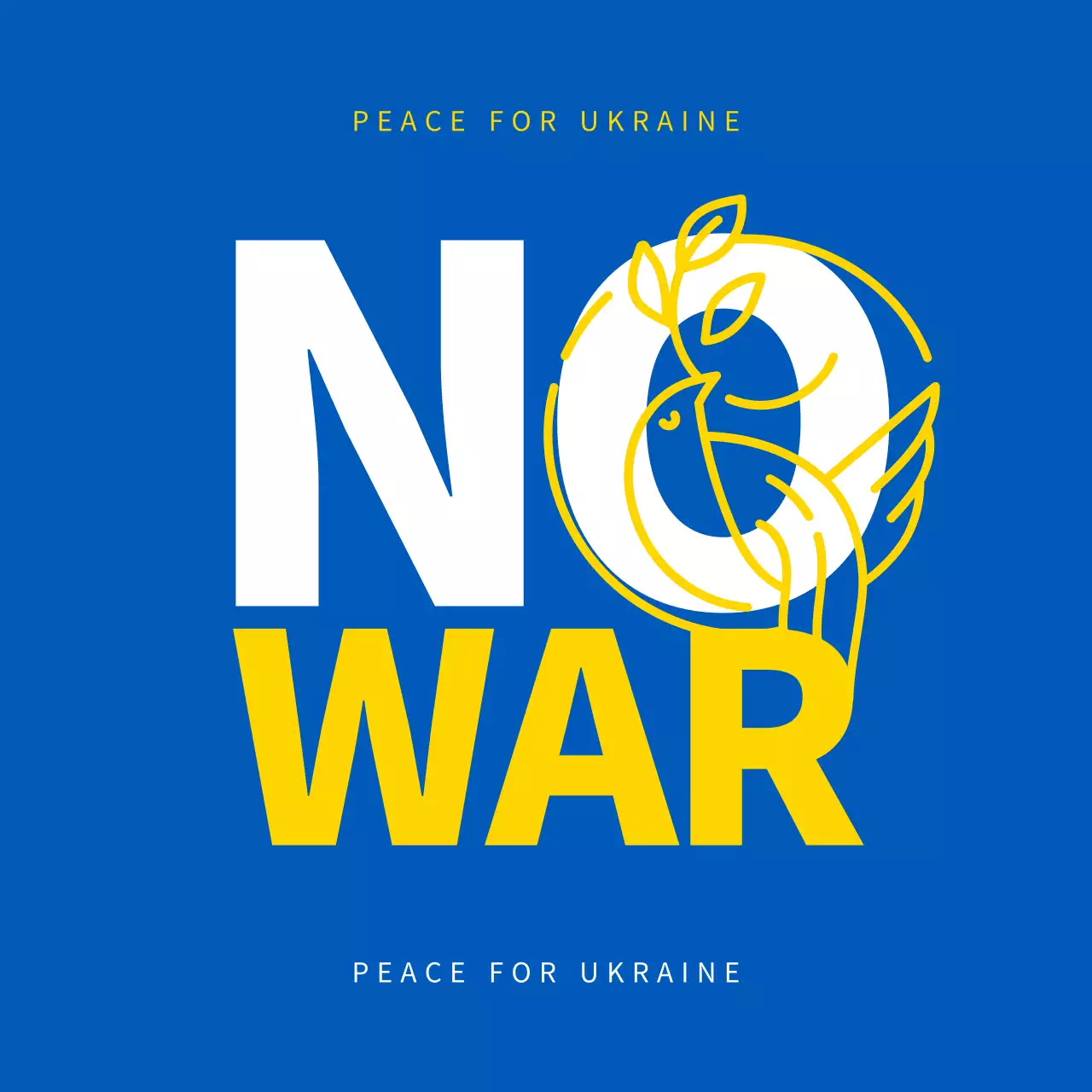 Blue Modern Peace Announcement Social Media Post