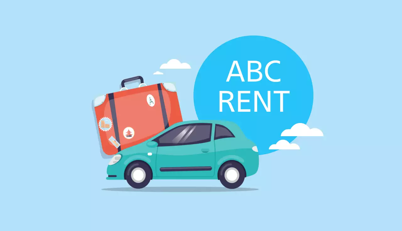 Blue Modern Car Rental Business Card