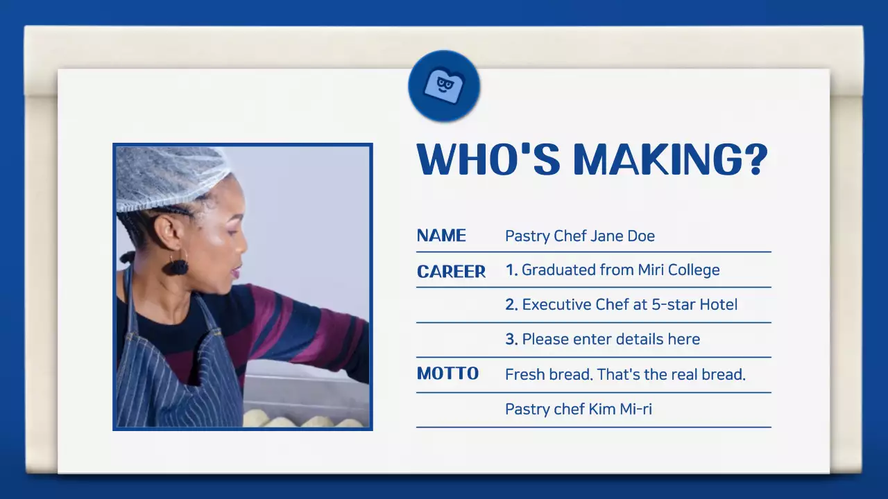 Blue Modern Bakery Portfolio Presentation