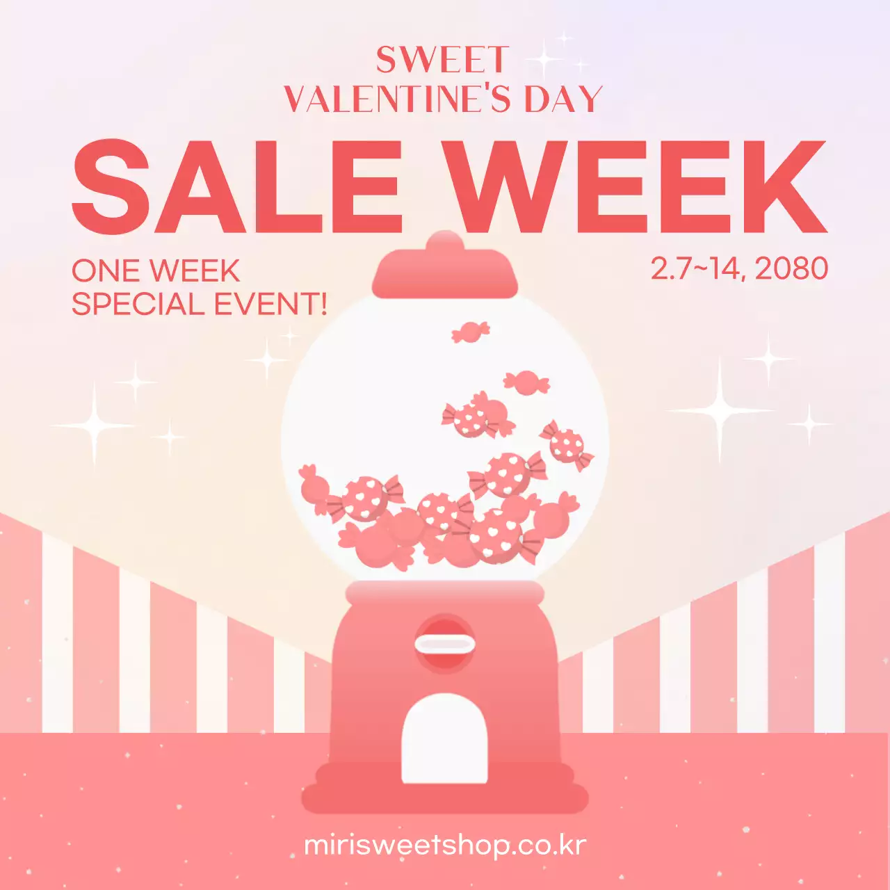 White Day event with a pink-beige candy machine concept