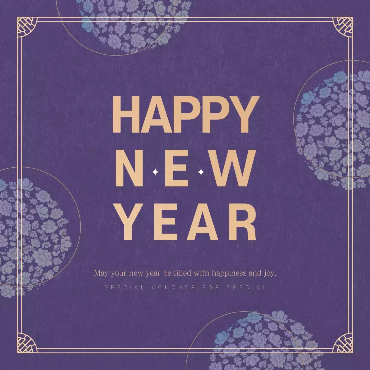Purple Traditional New Year Greetings Card Instagram Post
