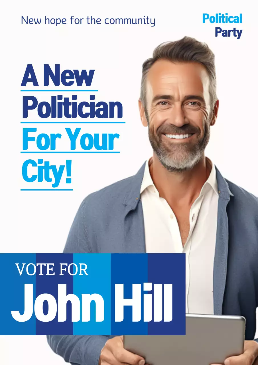 Blue Professional Campaign Promotion Poster