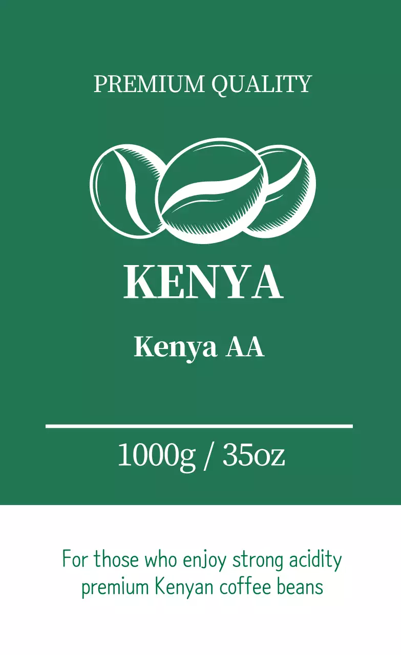 Nhãn hạt cà phê gọn gàng minh họa màu xanh lá cây