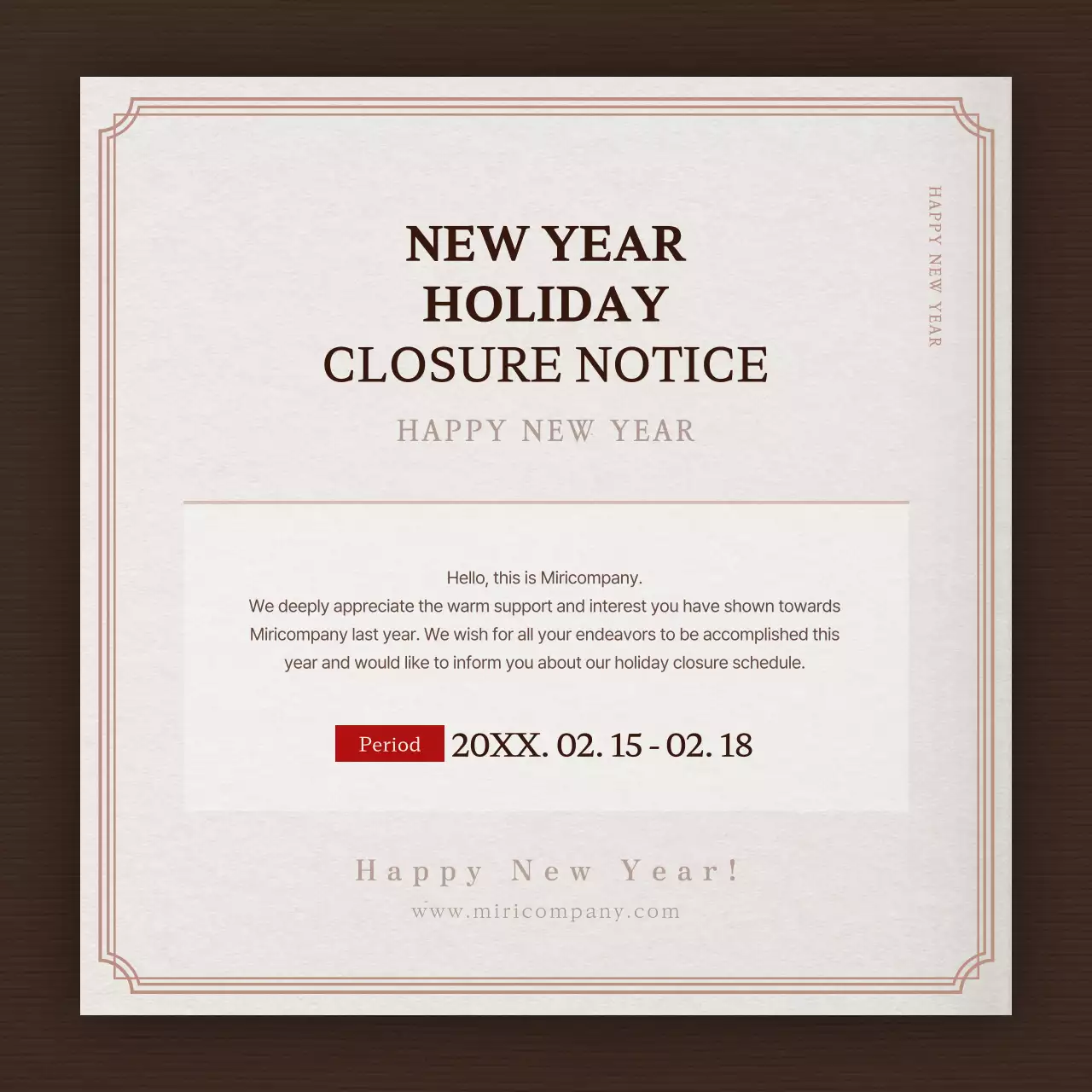 Brown Clean Holiday Notice Instagram Post