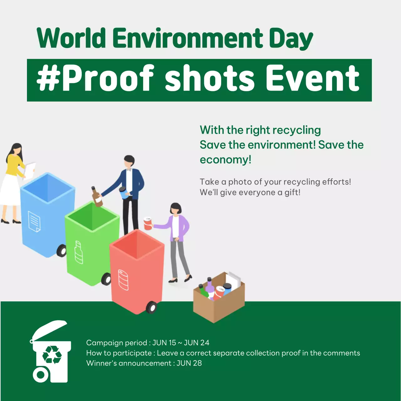 Green Modern Recycling Promotion Social Media Post