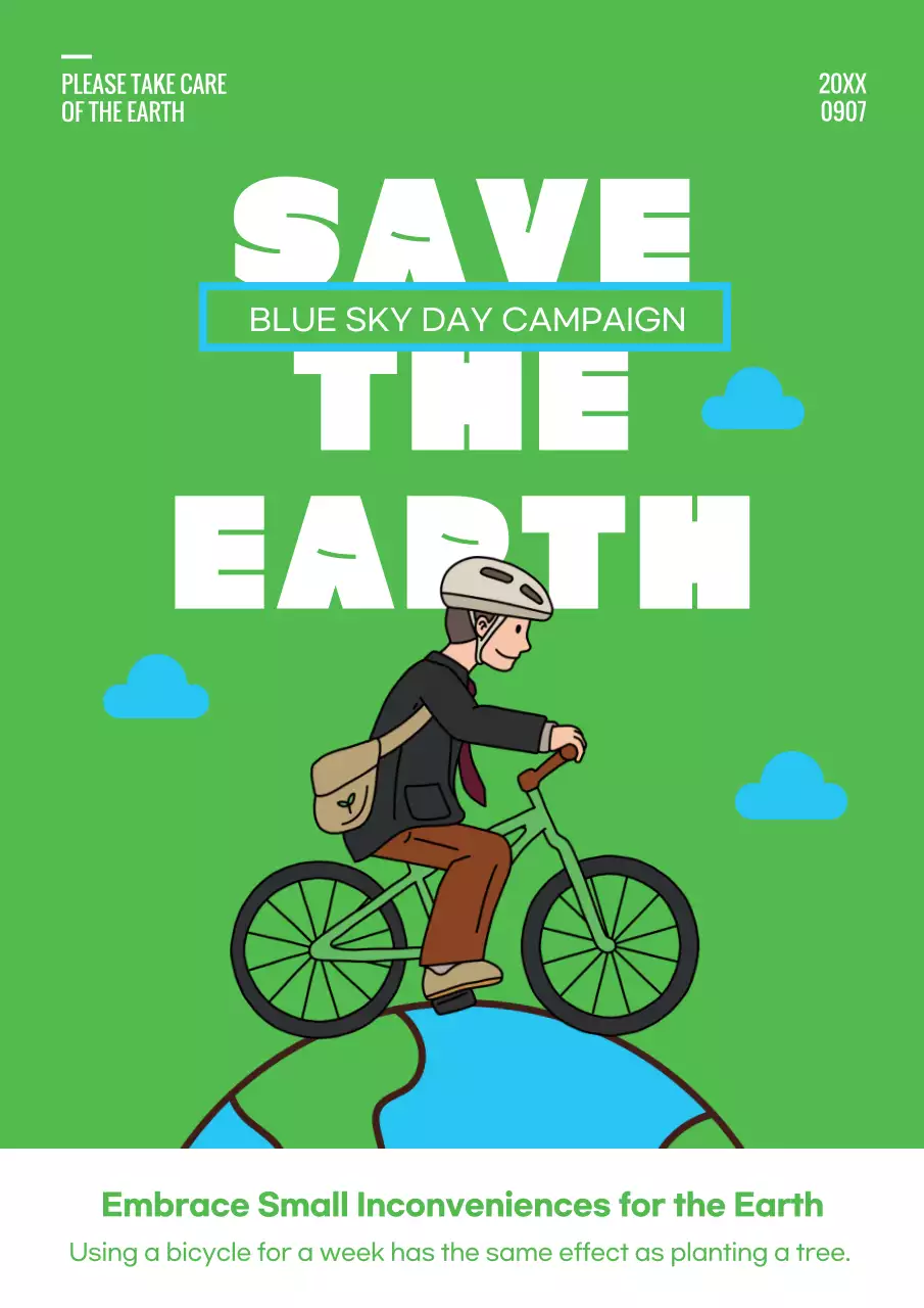 Green Simple Earth Campaign Promotion Poster