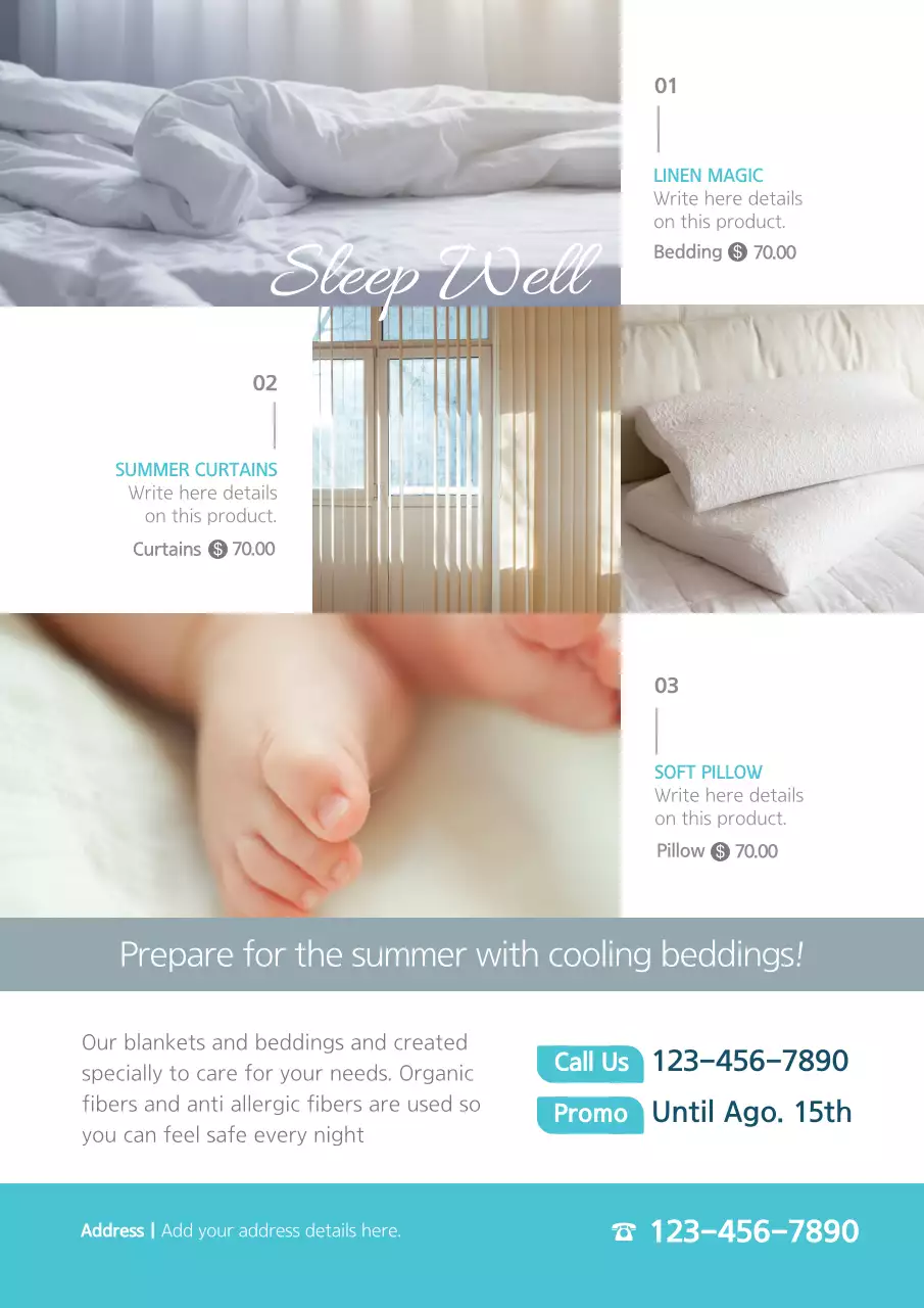 White Modern Bedding Promotion Poster