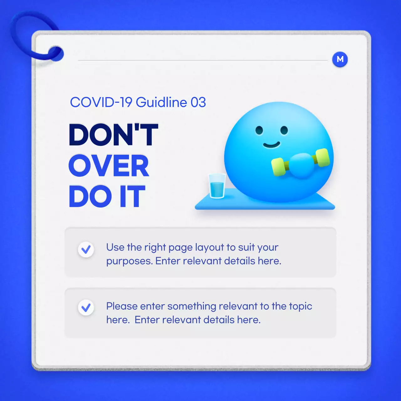 Blue Modern Covid-19 Guideline Instagram Carousel