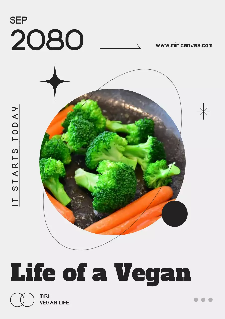 Promote simple vegan marketing in black and gray