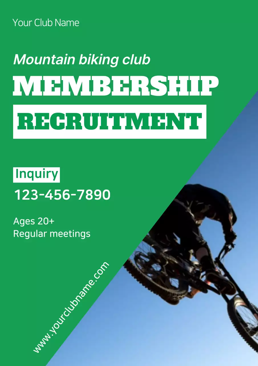 Green Modern Biking Recruitment Poster