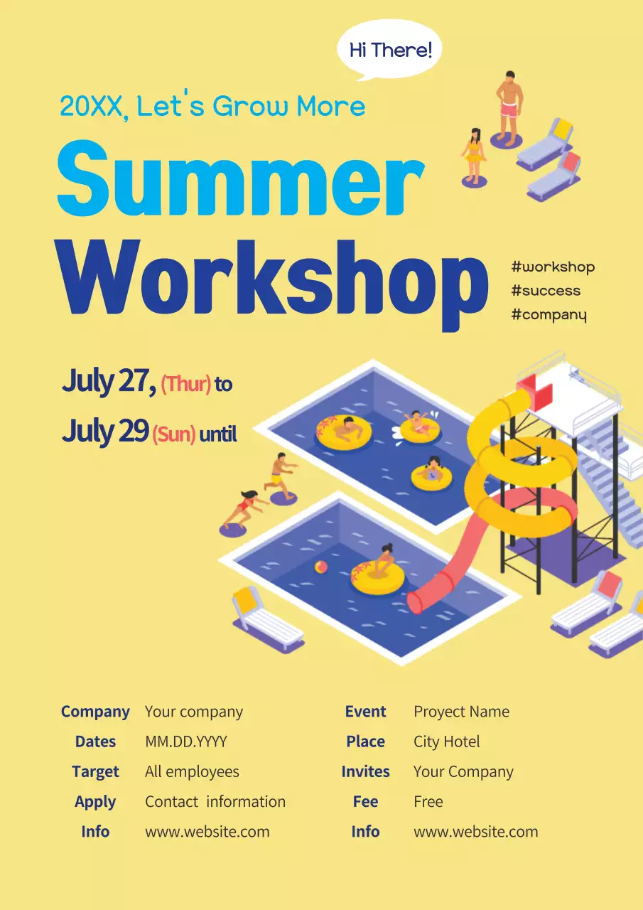 Yellow Modern Workshop Promotion Poster