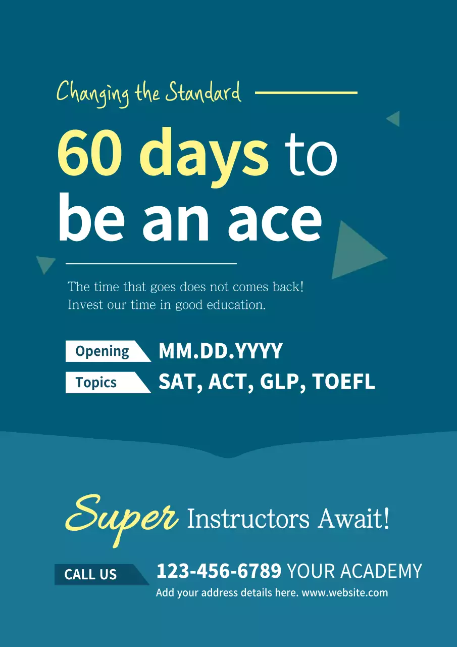 Teal Modern Education Promotion Poster